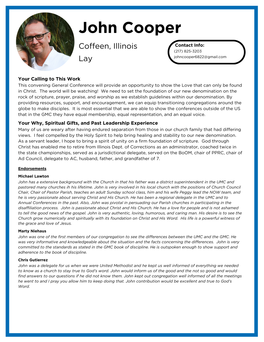 Laity Candidate Profiles - Cooper