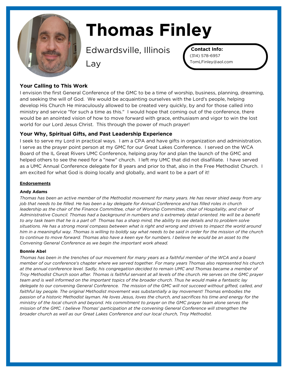 Laity Candidate Profiles - Finley