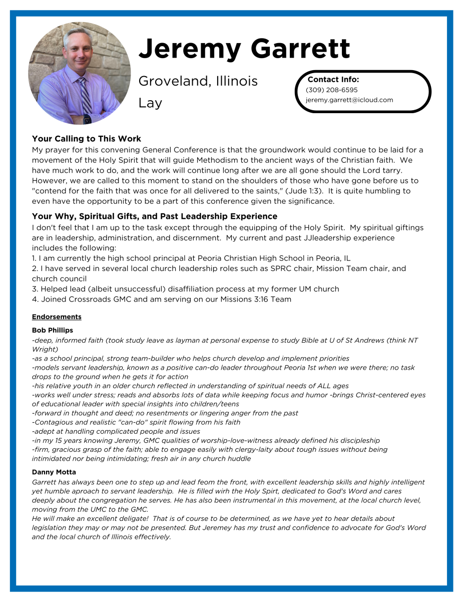 Laity Candidate Profiles - Garrett