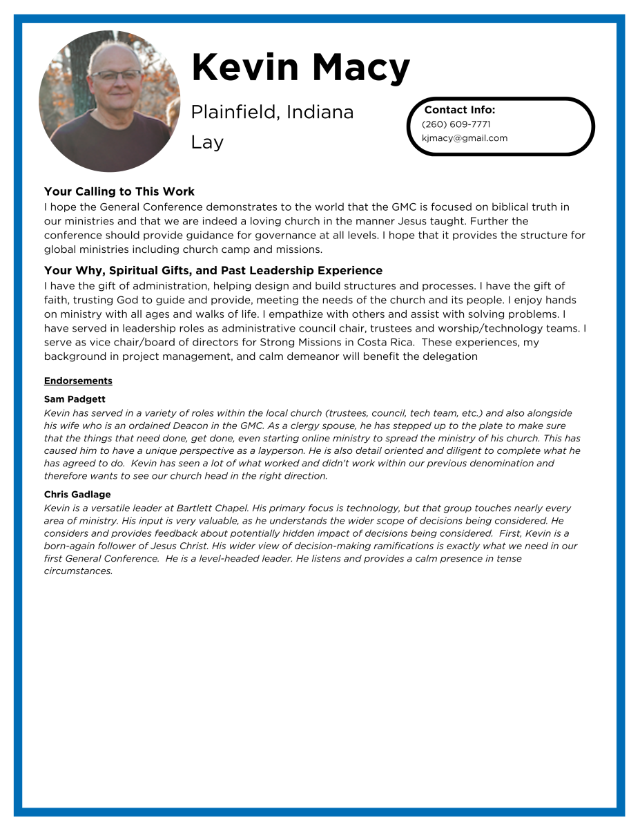 Laity Candidate Profiles - Macy
