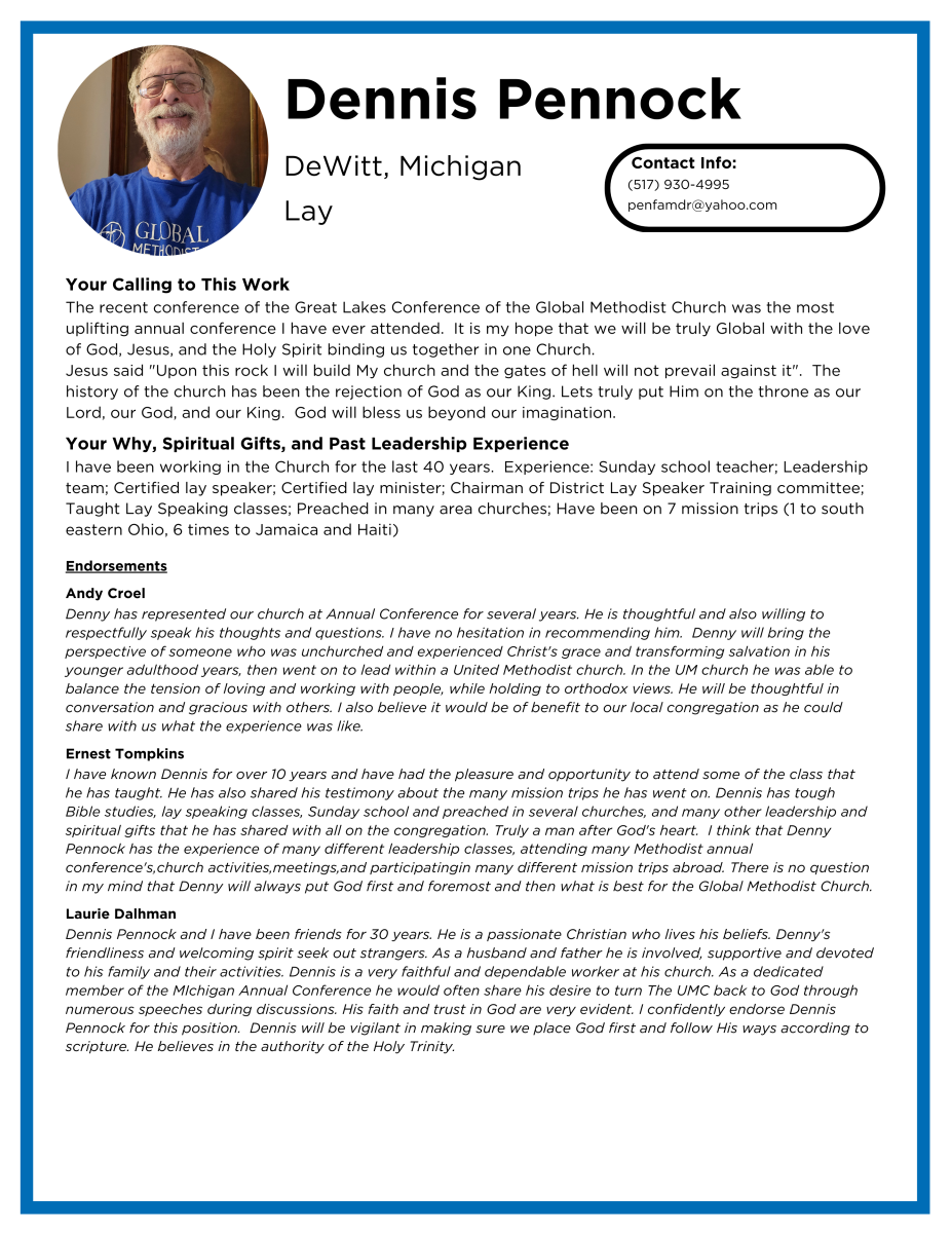 Laity Candidate Profiles - Pennock