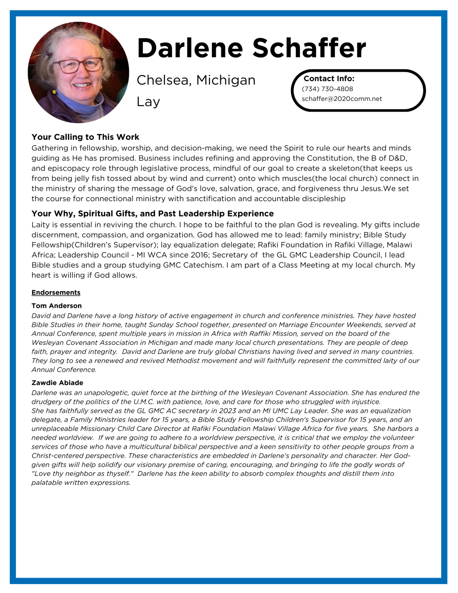 Laity Candidate Profiles - SchafferDar