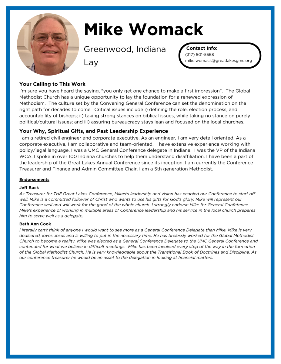 Laity Candidate Profiles - Womack
