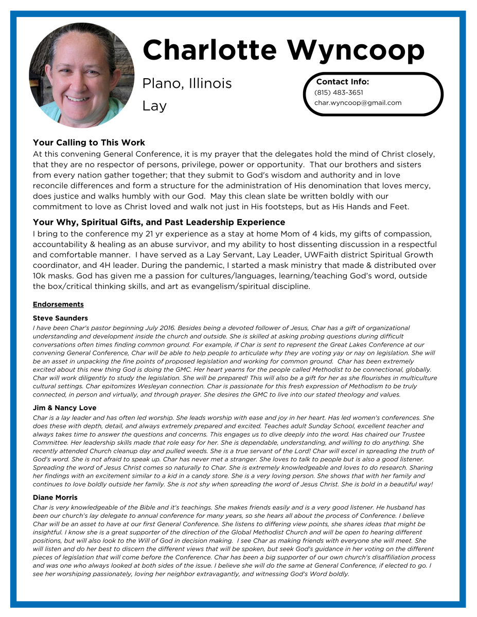 Laity Candidate Profiles - Wyncoop